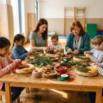 Adventni temata v MS: Napady na tvoreni a vanocni zvyky 3 Deti tvorici adventni vence v materske skole